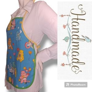 NEW HANDMADE w/ CARE BEARS Vintage Fabric Apron Adjusts for Kids or S Adult OOAK